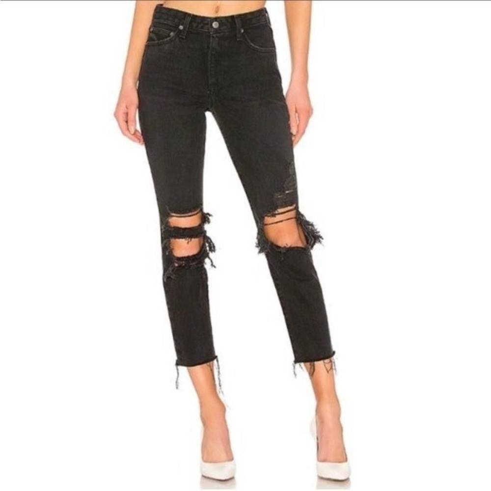 Lovers + Friends Logan Crop Jean Ventura Black 31